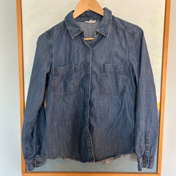 Eileen Fisher Blue Denim Shirt - Picture 3 of 6